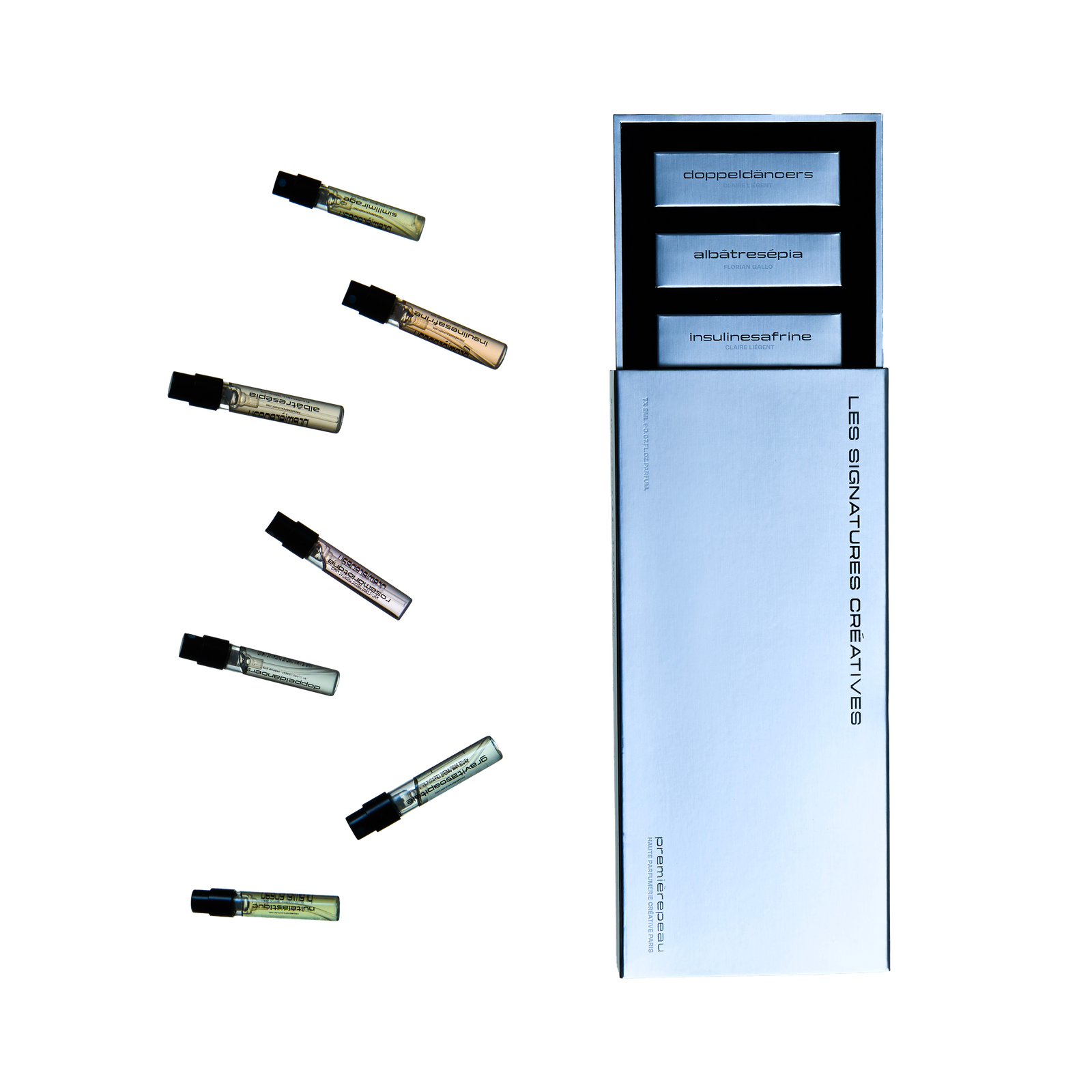 Première Peau Discovery Set — Les Signatures Créatives box with 2ml extrait de parfum vials